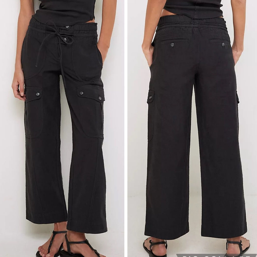 Free People We The Free Park Ave Pants Black Large New - Picture 2 of 4